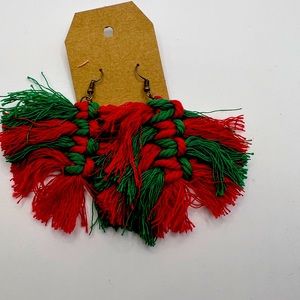 Christmas macrame earrings